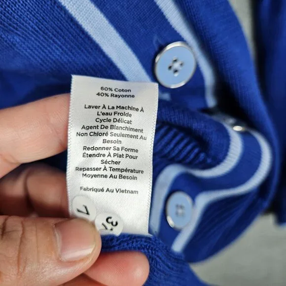 TALBOTS Women's Girlfriend Enamel Blue Button Up V-neck Cardigan Size XLP - Picture 8 of 8